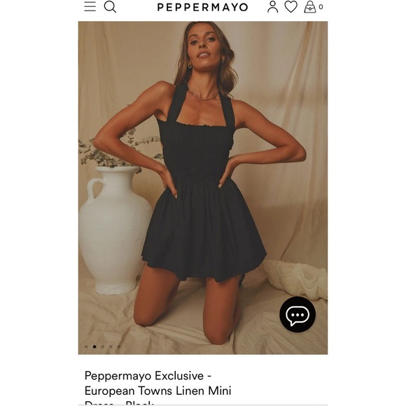Peppermayo Dresses Peppermayo Exclusive European Towns Linen Mini Dress Black Us 4 Poshmark